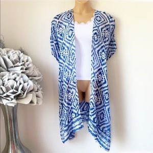 Rachel Zoe Blue and White Patterned Jacket